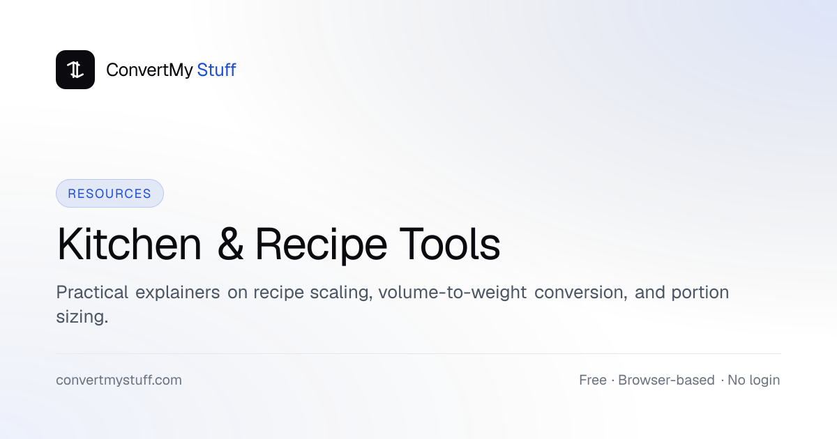 Kitchen & Recipe Resources | ConvertMyStuff
