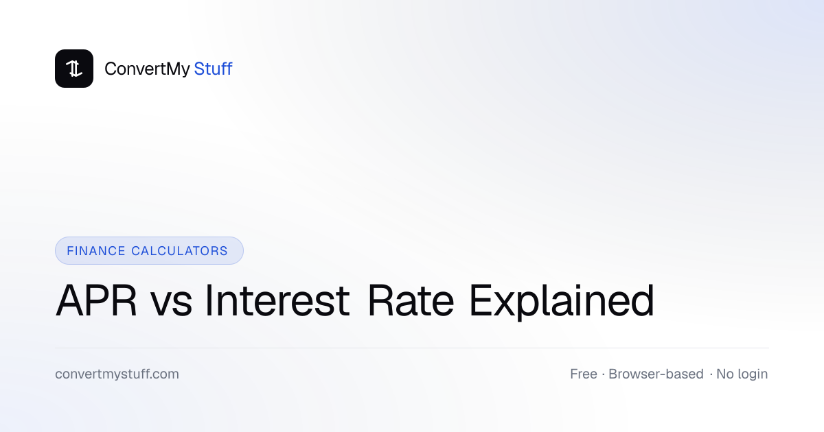 APR vs Interest Rate - What's the Difference?