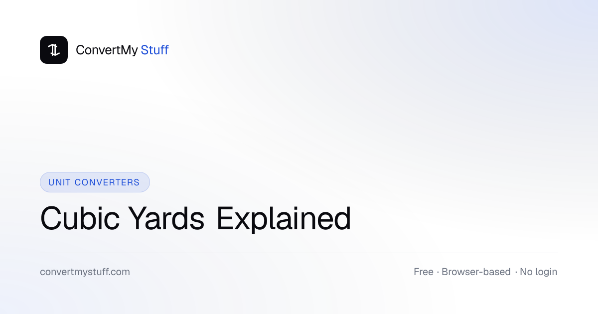 Cubic Yards Explained - Volume for Construction
